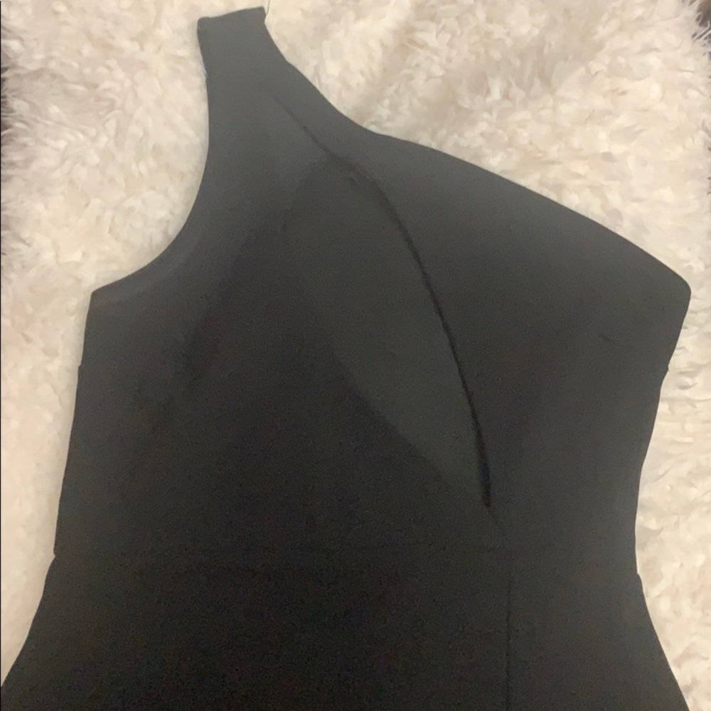 Black mini dress with chest cutout